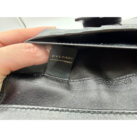 BVLGARI Weekend Long Wallet Gray Chevron Canvas Leather with Box MINT COND | COA - Picture 8 of 16